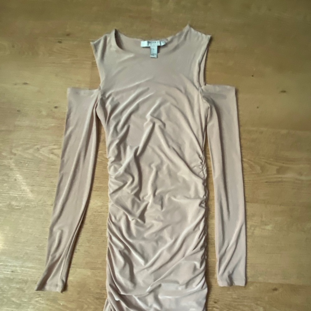 Forever 21 Nude Ruched Bodycon Dress